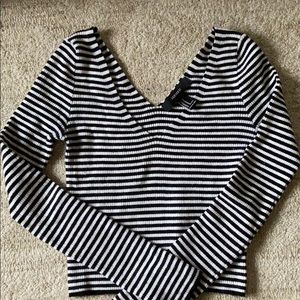 Forever 21 striped cropped long sleeve